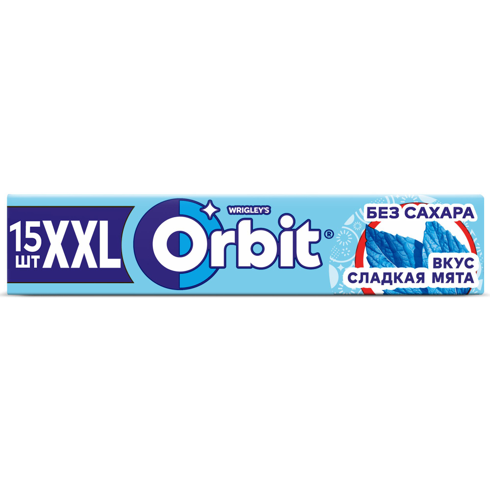 Жевательная резинка Orbit XXL Сладкая мята без сахара 20,4 г, комплект: 14 шт.  #1