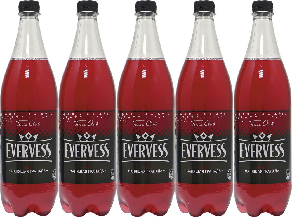 Газированный напиток Evervess Манящая Гранада гранат среднегазированный, комплект: 5 упаковок по 1 л #1