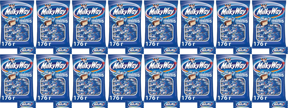 Конфеты шоколадные Milky Way Minis, комплект: 16 упаковок по 176 г  #1