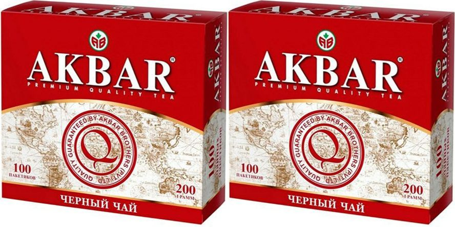 Чай черный Akbar Классическая серия в пакетиках 2 г х 100 шт, комплект: 2 упаковки по 200 г  #1