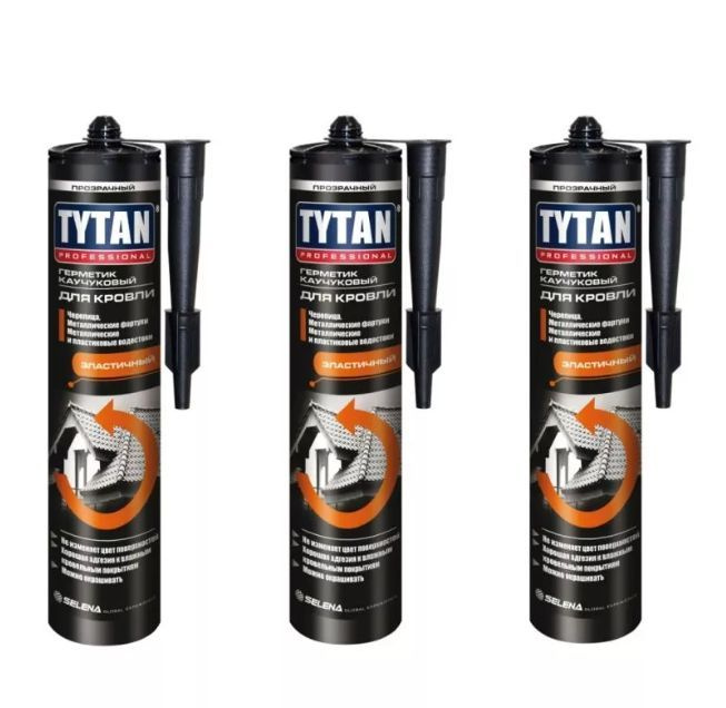 Герметик TYTAN Professional каучуковый для кровли, бесцветный, 310 ml 3 шт  #1