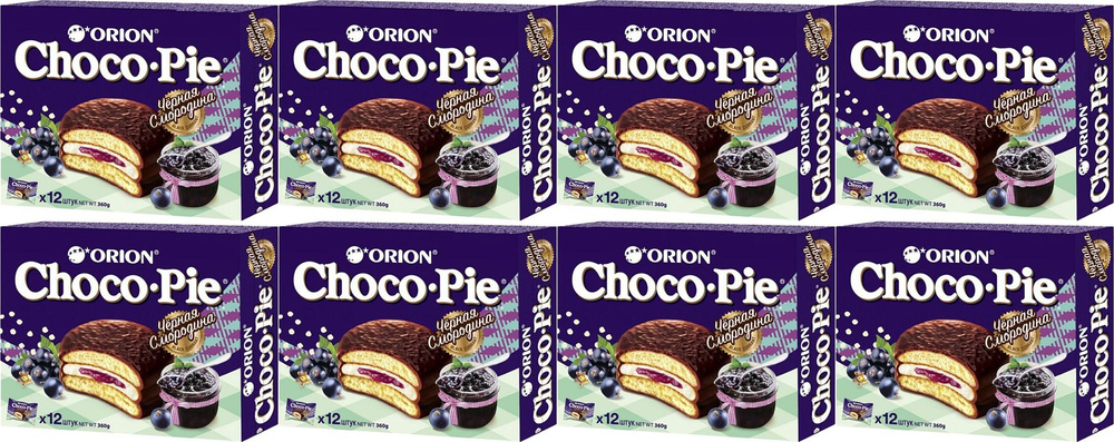 Пирожное Orion Choco Pie черная смородина, комплект: 8 упаковок по 360 г  #1