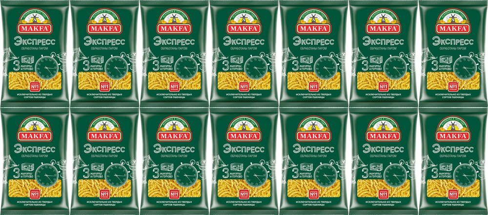 Макаронные изделия Makfa Экспресс Спиральки, комплект: 14 упаковок по 400 г  #1
