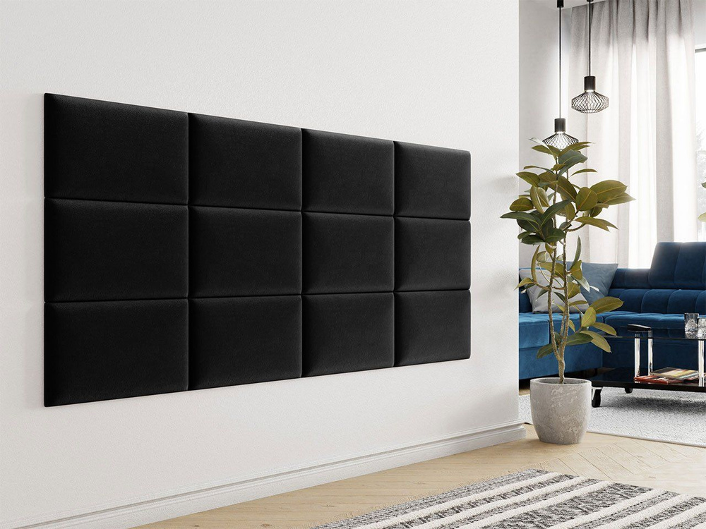 Мягкие стеновые панели Comfort black 30x50 1шт 3см #1