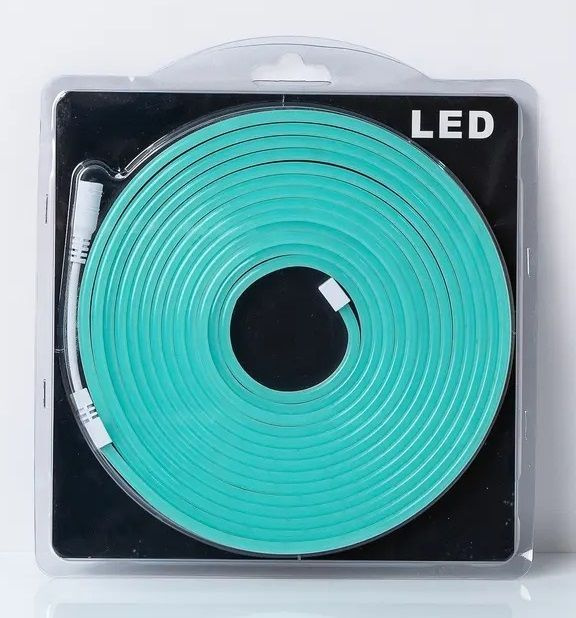 Гибкий неон, цвет голубой, неоновая светодиодная лента 6х12мм, 12V DC, 120 LED/m, IP 65  #1