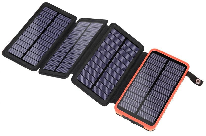 CARCAM Внешний аккумулятор SOLAR POWER BANK_USB, 25000 мАч, черный, оранжевый  #1