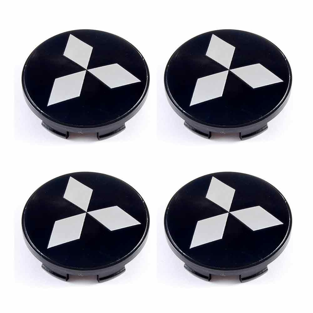 Колпачки на литые диски 60/54/10 мм - 4 шт / Заглушки ступицы Mitsubishi черный для дисков TG Raicing #1