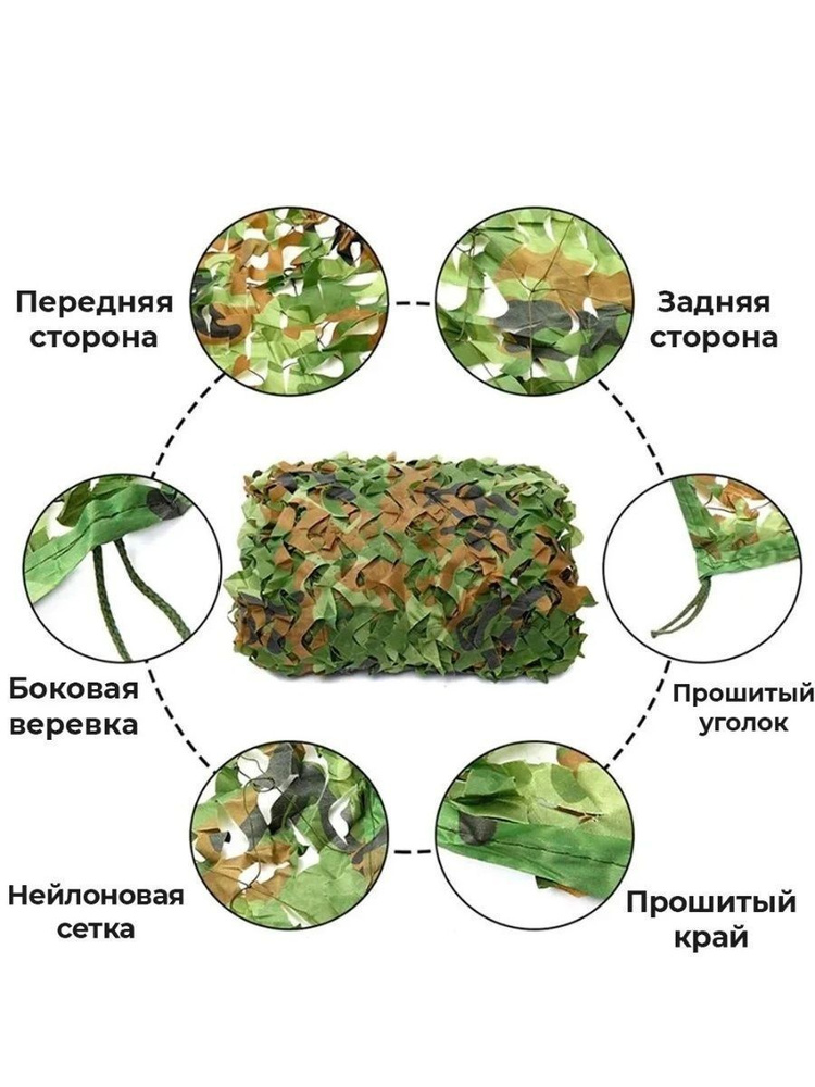 Маскировочная сетка для охоты 2х3 м, затемняющая сеть для дачи, беседки и навеса  #1