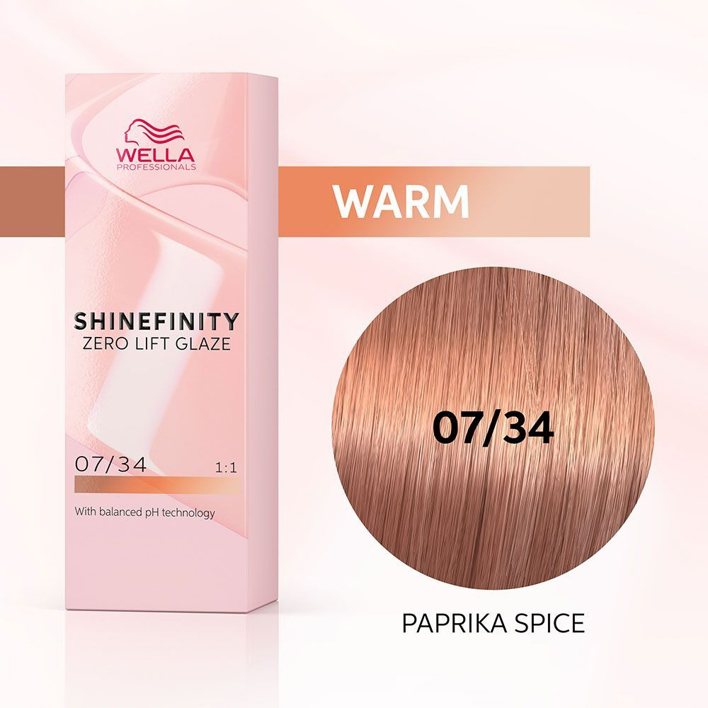 Wella Professionals Гель-крем краска для волос Shinefinity, 07/34 Красная паприка, 60 мл  #1