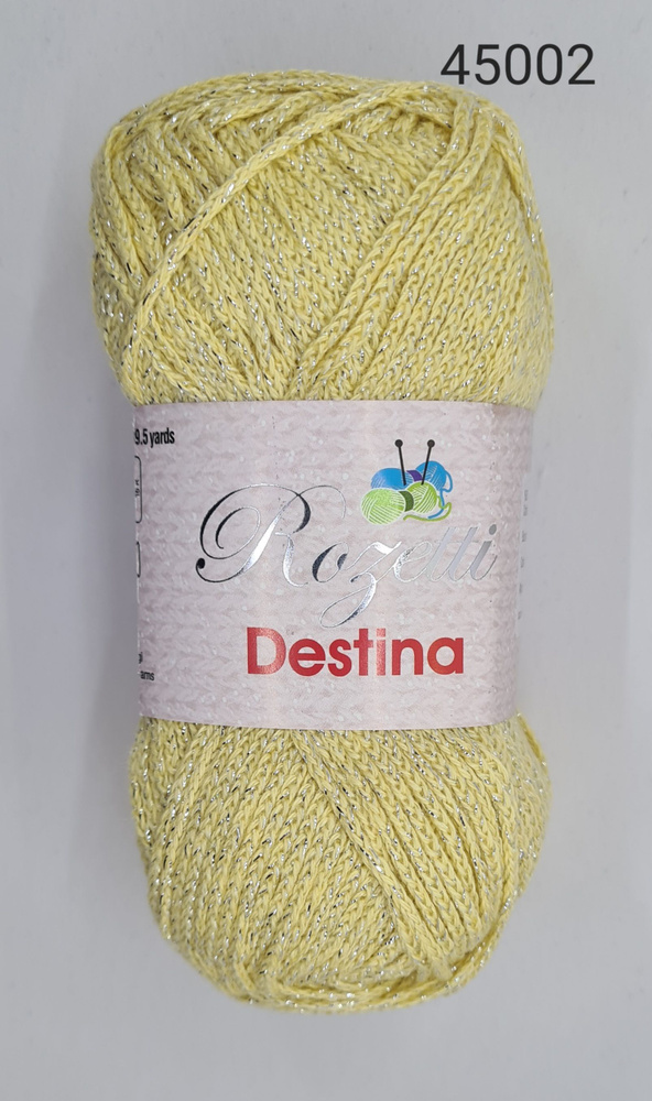 Пряжа с люрексом ROZETTI Destina (Розетти Дестина), цвет- 45002, Светлый желтый - 10 шт.  #1