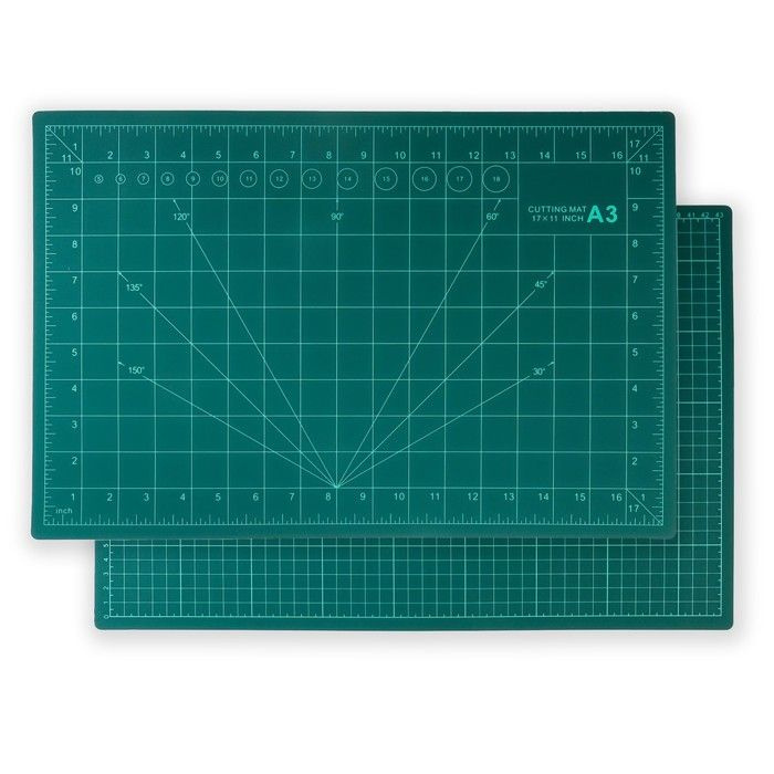 Мат для резки, трёхслойный, 45 x 30 см, А3, цвет зелёный #1
