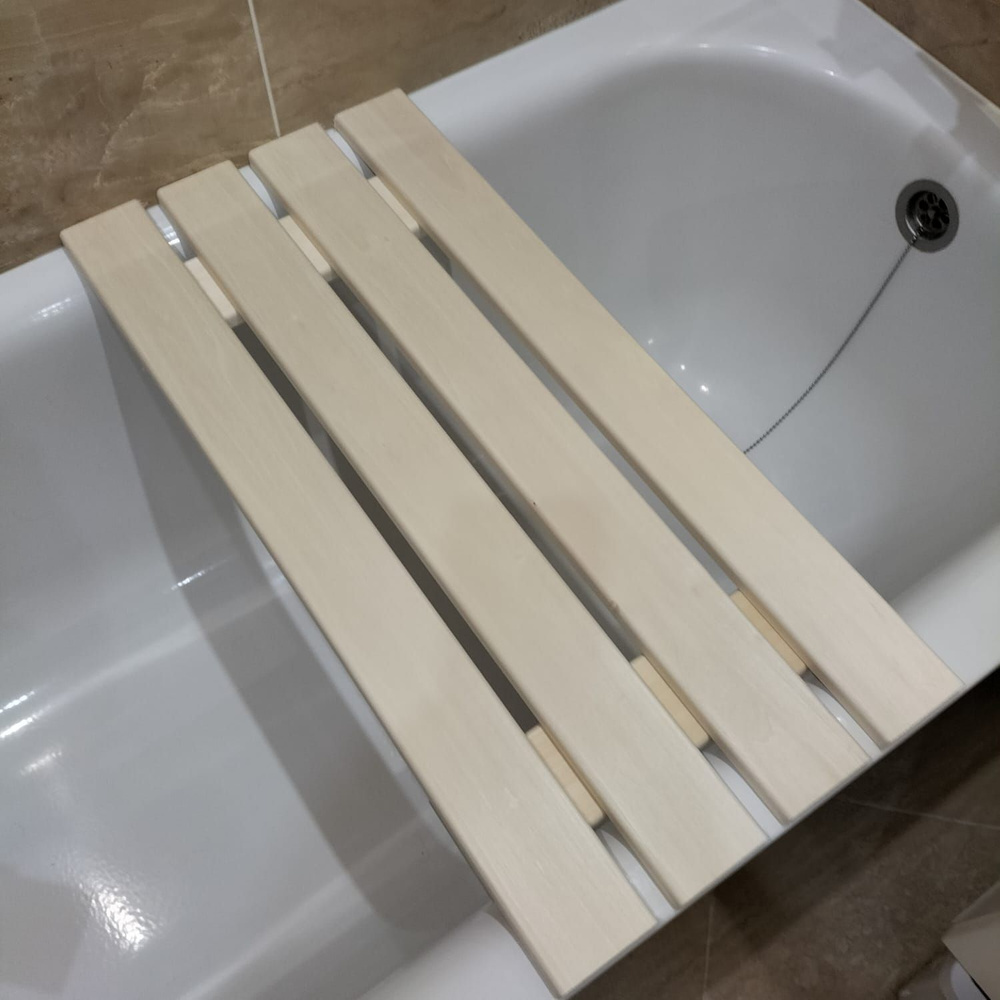 Решетка на ванну деревянная из липы 68*33 см . Не окрашенная.  #1