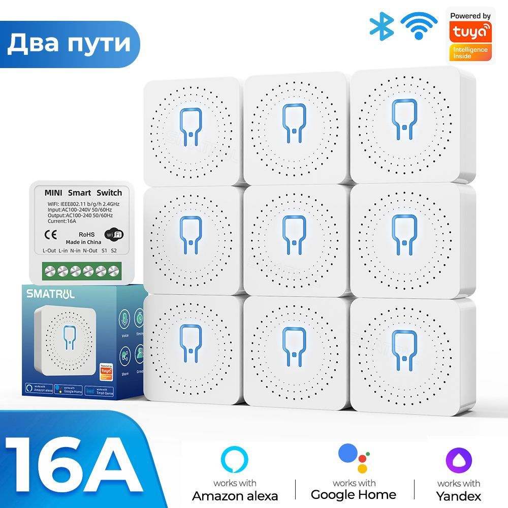 Мини-переключатель WiFi реле Tuya WIFi Mini Smart Switch 16A 2 Ways Control  - купить с доставкой по выгодным ценам в интернет-магазине OZON (954260358)