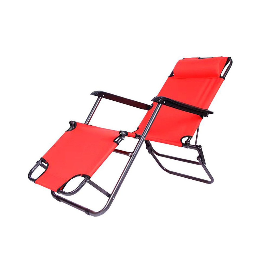 Кресло-шезлонг складное Ecos CHO-153, с подлокотниками, красное  #1