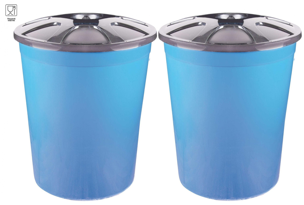 2 Бака для воды универсальных с крышкой 225л синий (комплект из 2-х шт), пищевой пластик, Альтернатива #1