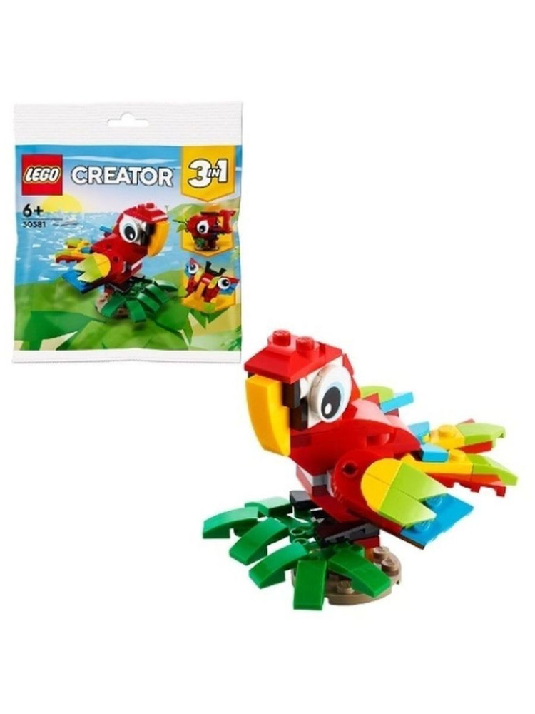 30581 Конструктор LEGO Polybag Creator 3 в 1 Tropical Parrot Тропический попугай 66 деталей  #1