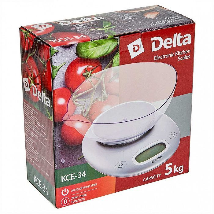 Delta Электронные кухонные весы Весы кухонные электронные DELTA KCE-34, серый металлик  #1
