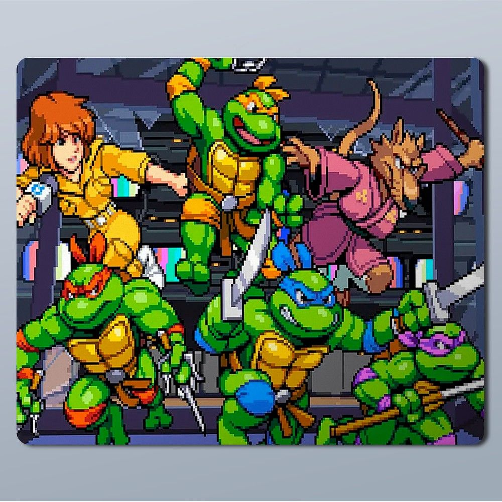 Коврик для мыши с принтом игра TMNT Teenage Mutant Ninja Turtles (Sega, Сега, 16 bit, 16 бит, ретро приставка) #1