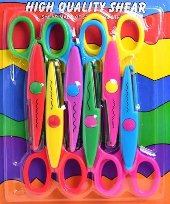 Ножницы фигурные детские, 6 штук - Ножницы для скрапбукинга  #1