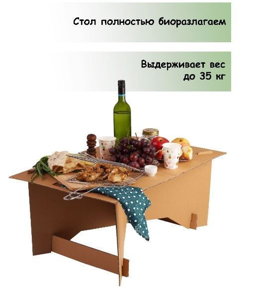 Одноразовый стол для пикника, шашлыка, походный столик, 78,5*50*33,5 см  #1