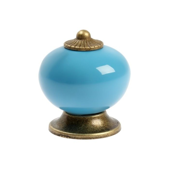 TUNDRA Ручка кнопка DOME Ceramics 003, керамическая, синяя, 2 штуки.  #1