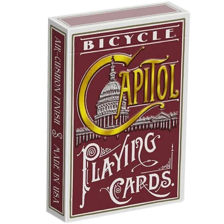 Карты игральные Bicycle Capitol колода 54 шт.,красная рубашка,пластиковое покрытие  #1