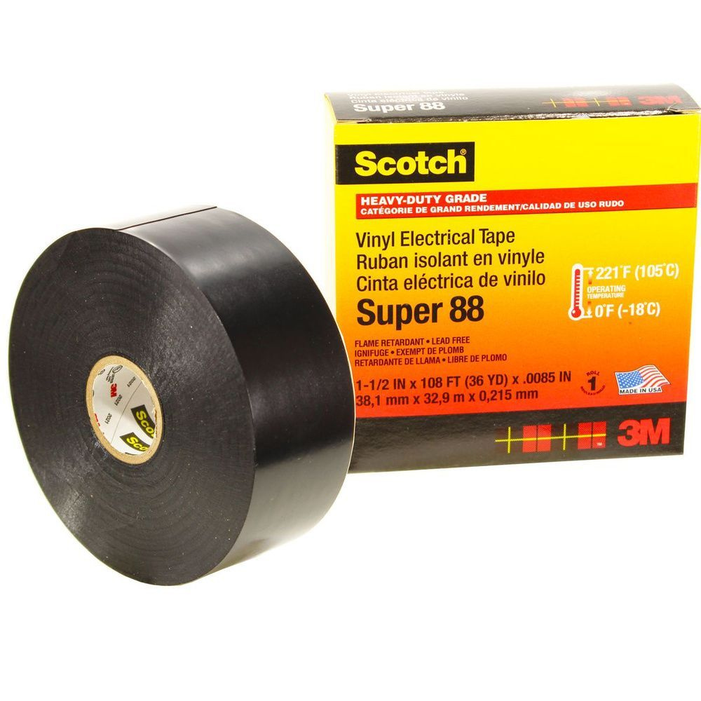 Изолента ПВХ высшего класса 3M Scotch Super 88, рулон 38 мм х 33 м #1