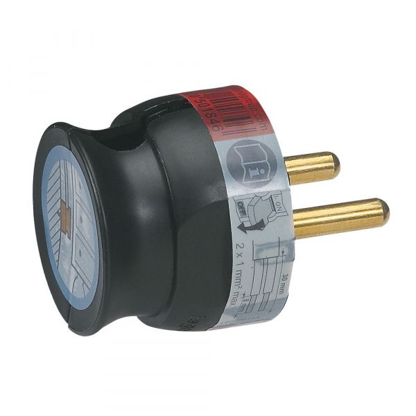 Legrand Элиум Черный Вилка 2Р, 16А, пластик ультраплоская, 050184 ...