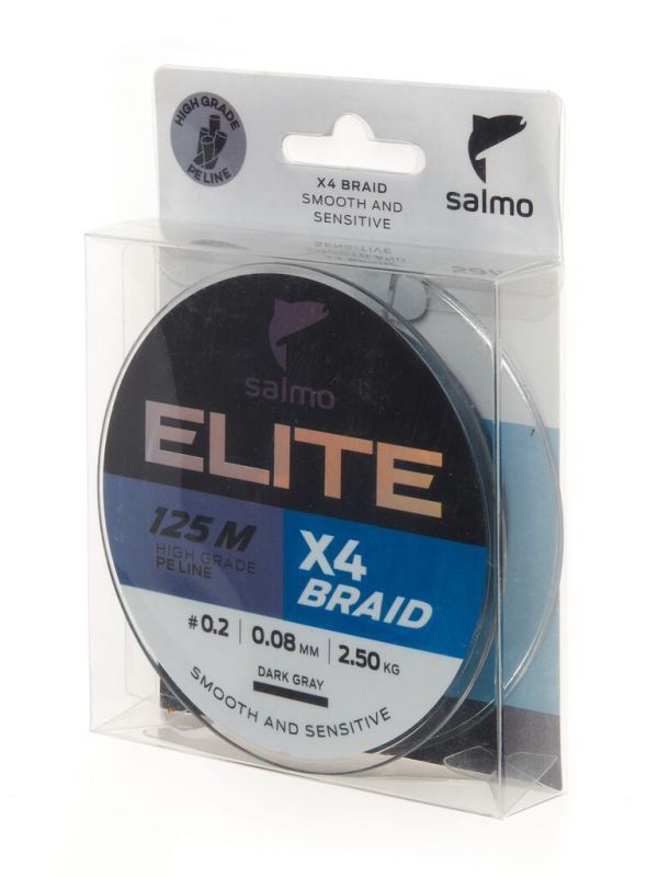 Плетеный шнур SALMO Elite х4 BRAID Dark Gray 125/008 #1