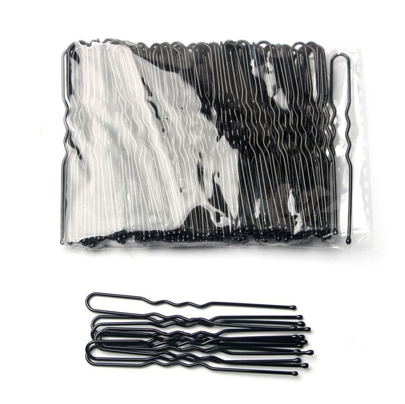 Комплект шпилек для волос чёрный 5см Premium качества 100шт в Zip пакете  #1