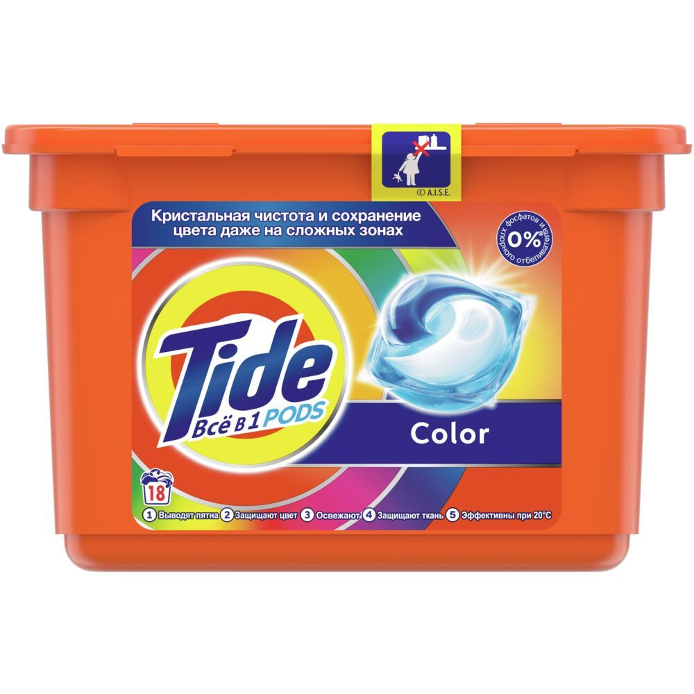 Tide капсулы Все в 1 PODs Color, 18 шт. #1