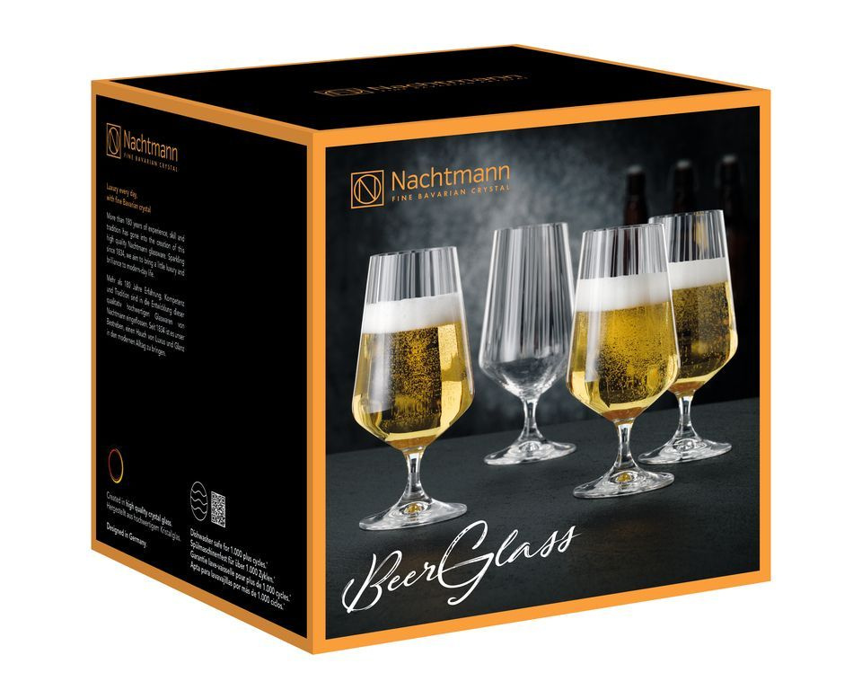 Набор бокалов для пива 4 шт. Nachtmann Celebration Beer Glass, 17,2 см, 380 мл, хрусталь, прозрачный #1