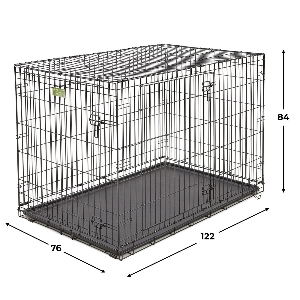 Клетка MidWest iCrate для собак 122х76х84h см, 2 двери, черная 1548DD #1