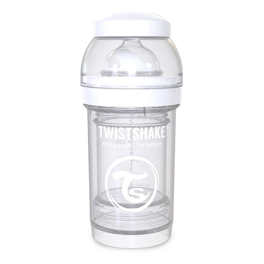 Антиколиковая бутылочка для кормления с соской от 0+ мес, 180 мл, Twistshake, цвет: белый (White)  #1