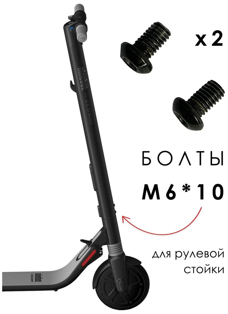 Винты болты M6 х 10 мм для электросамоката Segway-Ninebot KickScooter ES1 / ES2 / ES4, 2 шт  #1