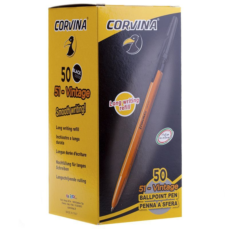 Corvina Набор ручек Шариковая, толщина линии: 0.7 мм, цвет: Черный, 50 шт.  #1