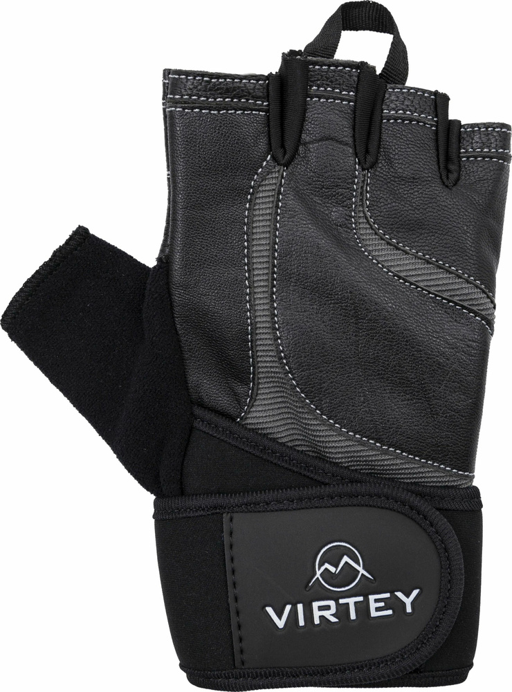 Перчатки для фитнеса и легкой атлетики Virtey / Виртей WLG07 тренировочные, кожа черная, размер XL  #1