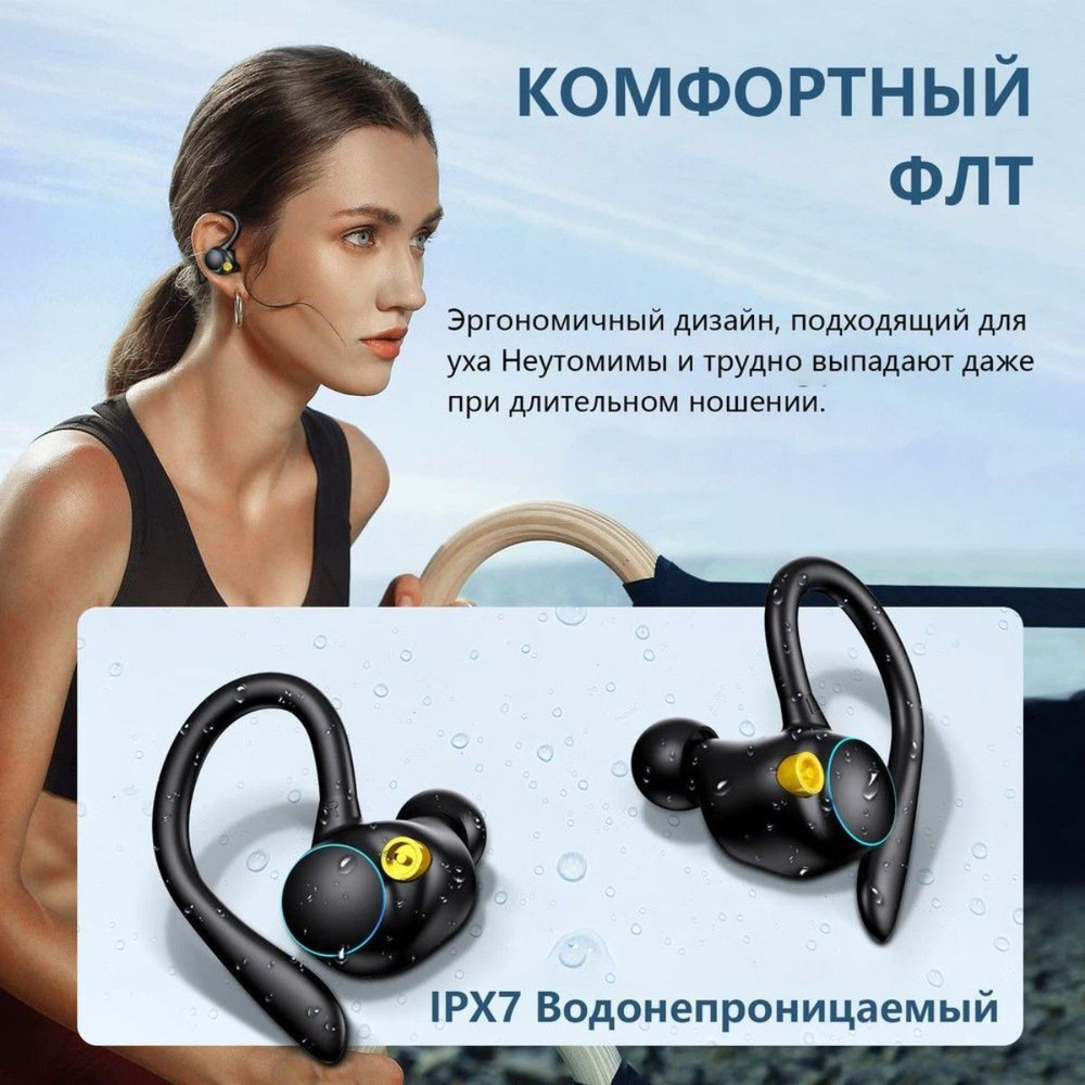 Bluetooth-наушники HD-звонки 60 часов игрового времени Накладные наушники с сенсорным управлением и заушными #1