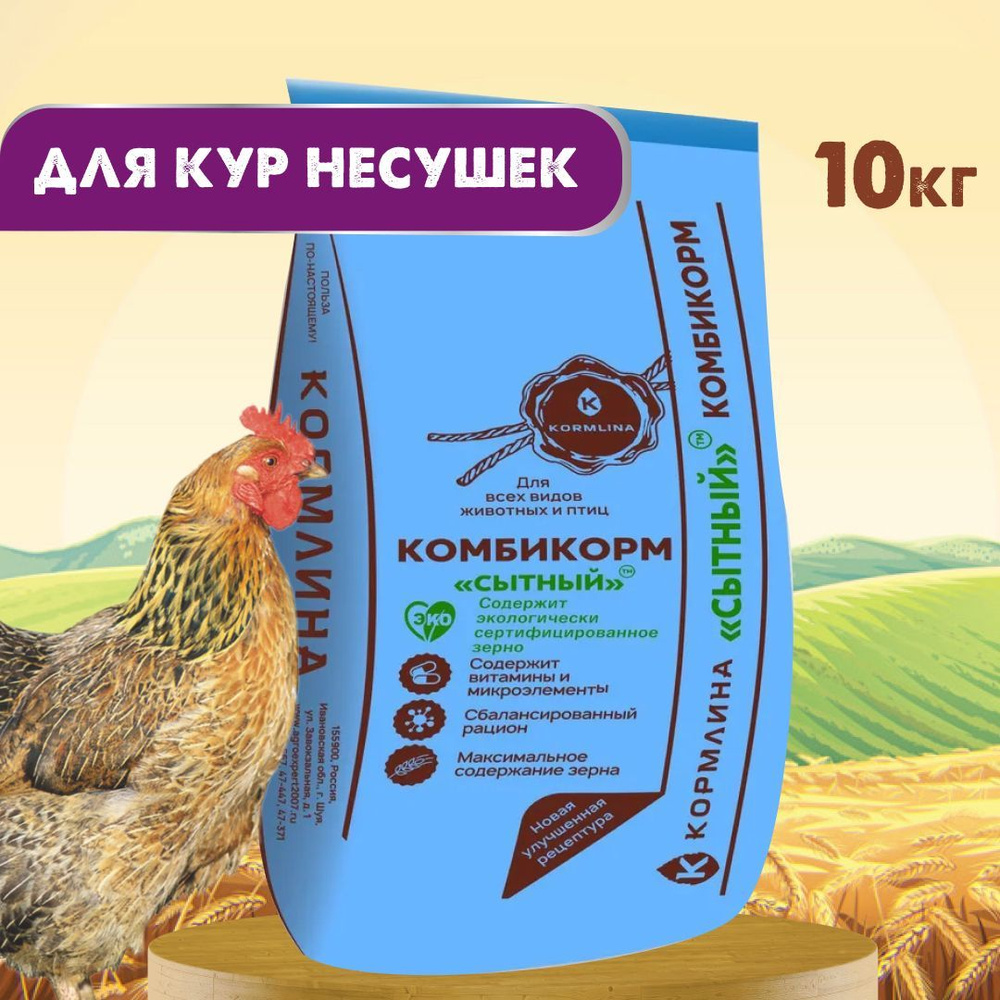 Комбикорм куриный Сытный для яйценосных птиц куриц несушек / Сбалансированный корм крупка для кур / Пищевая #1