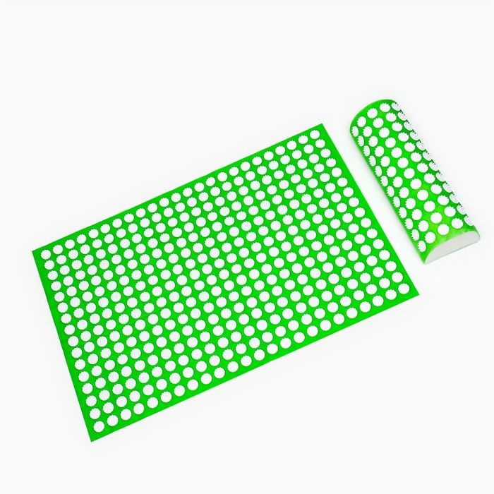 Аппликатор Кузнецова комплект,коврик 384 колючки, спанбонд,зелeный, 500*750 мм + валик 380*130  #1