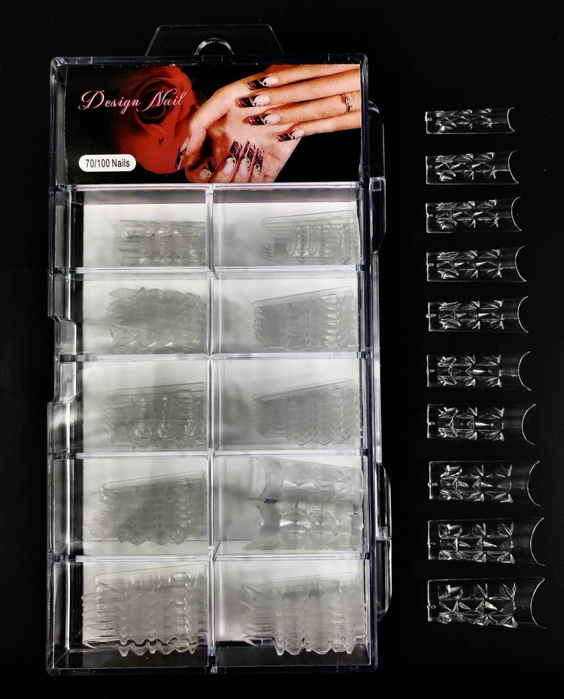 Типсы для наращивания ногтей, прозрачные, форма хрустальный камень, 100 шт в 1 упаковке  #1