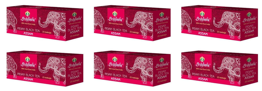 BestofIndia Чай черный индийский пакетированный Assam 25 пакетов, 6 уп.  #1