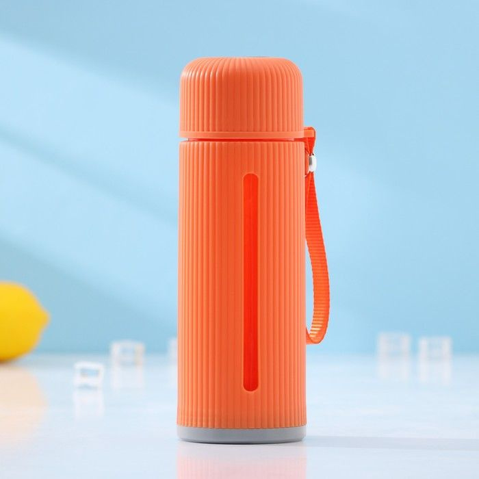 Бутылка для воды стеклянная "Успех", 500 мл, 7,2х21 см, цвет оранжевый  #1