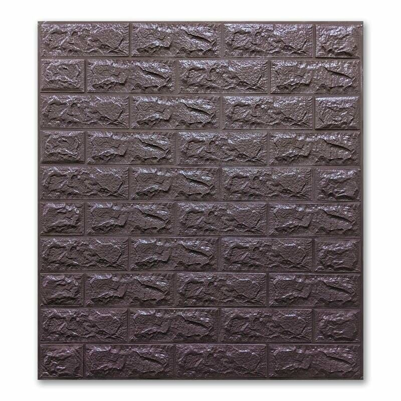 Панель самокл. 70х77 "Кирпич Кофе" (brick coffe) 3D (10шт) #1