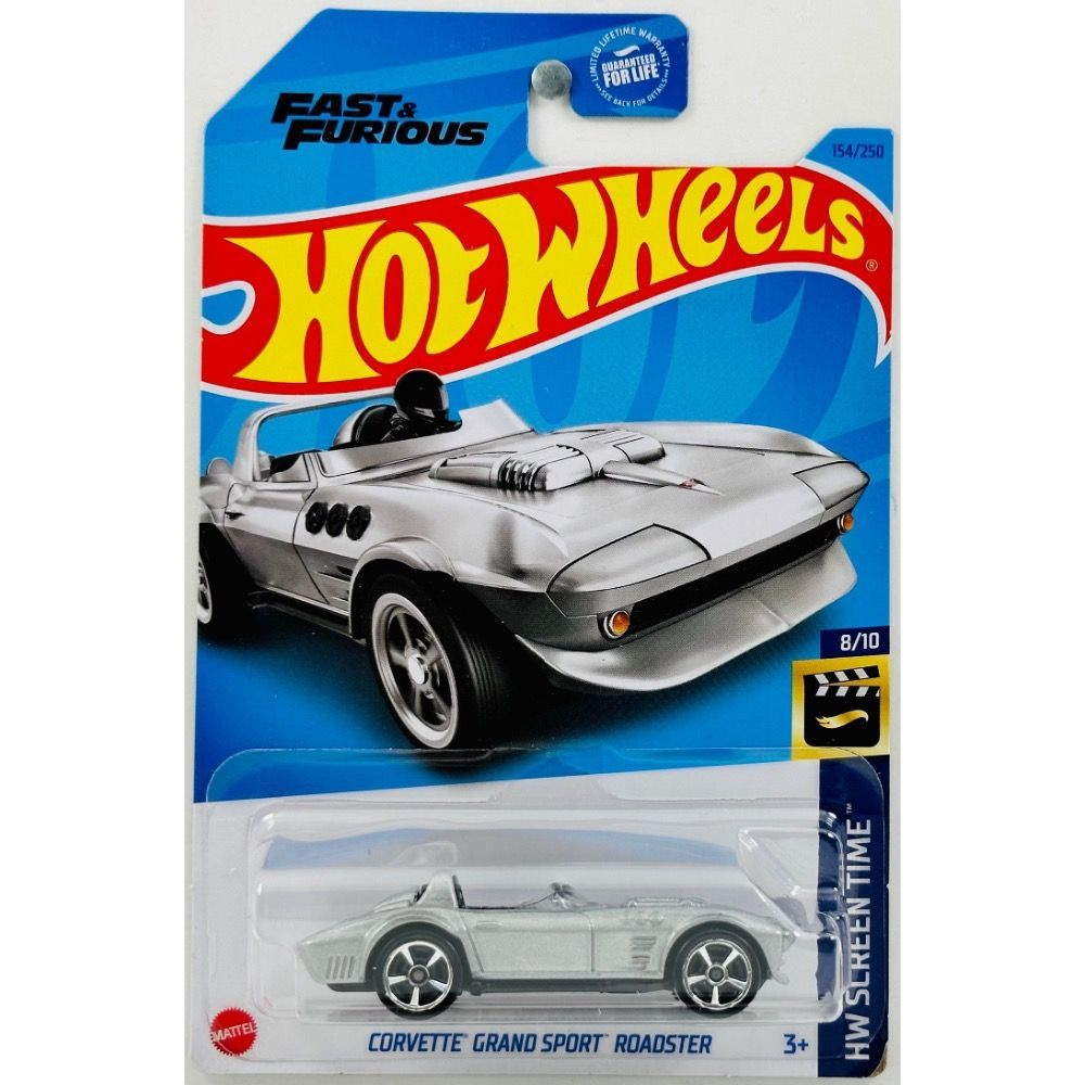 HKH90 Машинка металлическая игрушка Hot Wheels коллекционная модель CORVETTE GRAND SPORT ROADSTER серебристый #1