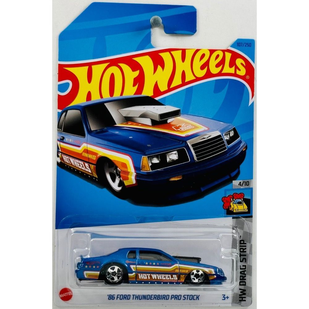 HKH32 Машинка металлическая игрушка Hot Wheels коллекционная модель 86 FORD THUNDERBIRD PRO STOCK синий #1