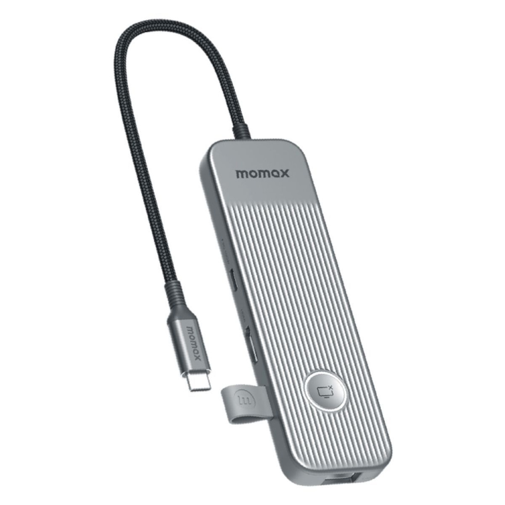 USB-Хаб Type-C Momax ONELINK 8 в 1, Type-C PD 100 Вт, 3xUSB-A, HDMI 4K60Hz, RJ45, SD/TF - (DH18E)  #1