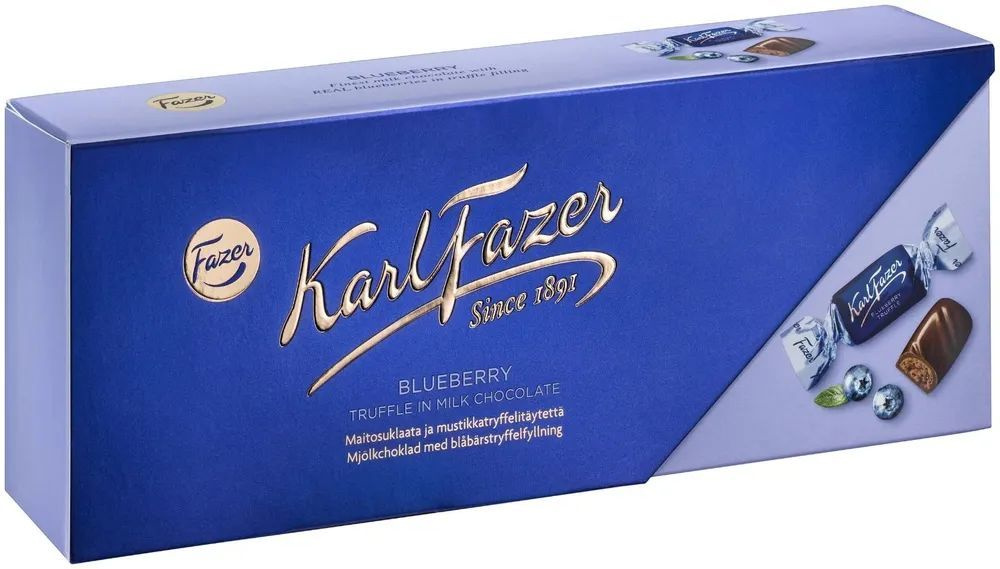 Конфеты Karl Fazer молочный шоколад с трюфельной начинкой со вкусом черники 270 гр (Финляндия)  #1