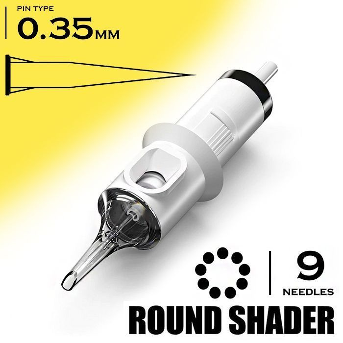 Картриджи для тату и перманентного макияжа QUELLE Premium Round Shader 35/9RS 0,35мм - 20шт/уп  #1