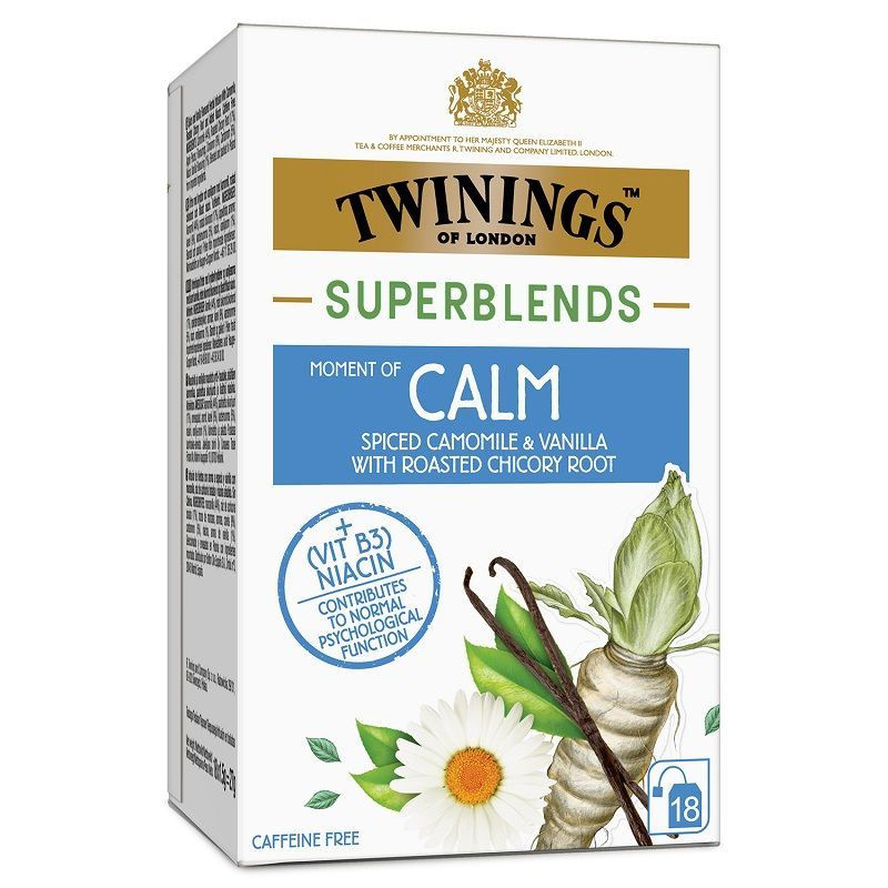 Чай травяной Twinings Superblends Calm успокаивающий (ромашка, специи, ниацин (витамин В3)) 18 пакетиков, #1